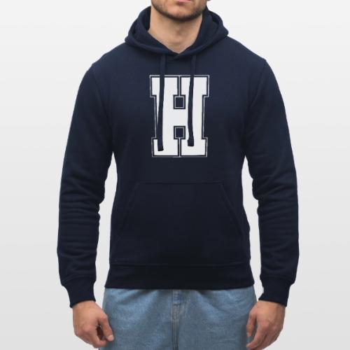 White Letter H – Varsity Alphabet Monogram - Stanley/Stella Drummer Unisex Organic Hoodie