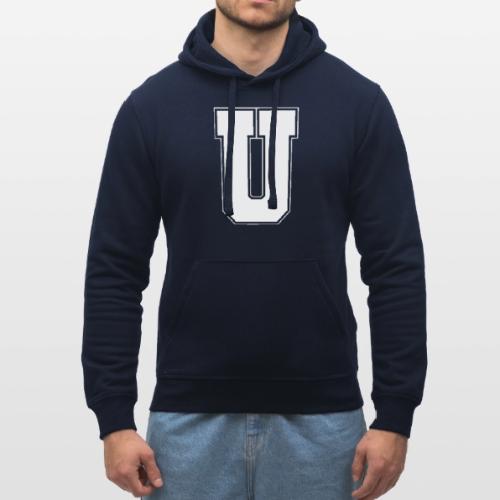 White Letter U – Varsity Alphabet Monogram - Stanley/Stella Drummer Unisex Organic Hoodie