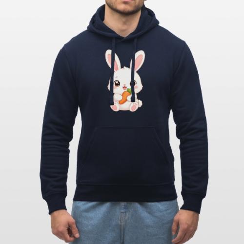 Cute Bunny Rabbit Holding Carrot – Kawaii Easter - Stanley/Stella Drummer Unisex Organic Hoodie