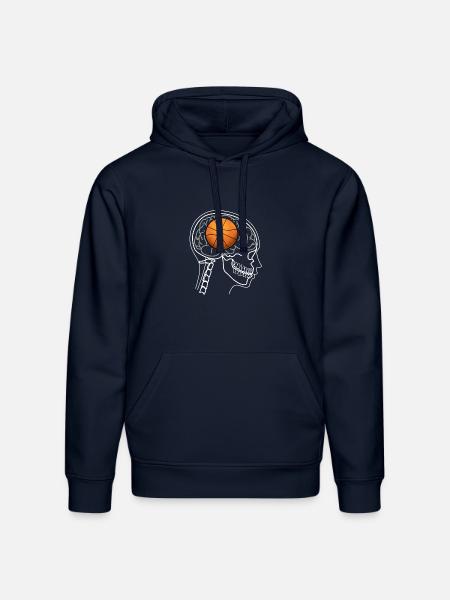 BASKETBALL BRAIN ON X-RAY DESIGN - Stanley/Stella Drummer Unisex Organic Hoodie - french navy