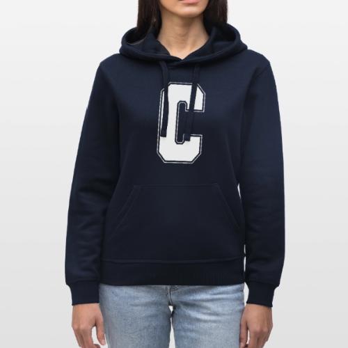 White Letter C – Varsity Alphabet Monogram - Stanley/Stella Drummer Unisex Organic Hoodie
