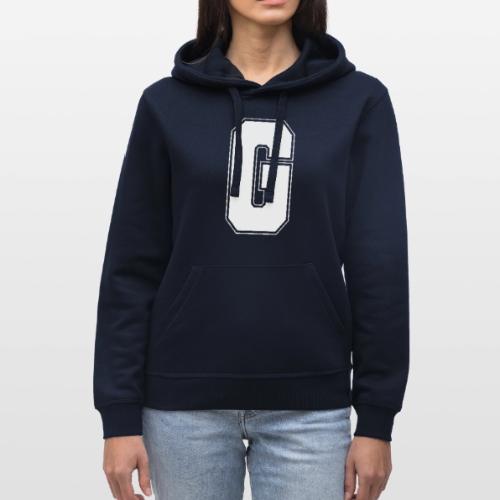 White Letter G – Varsity Alphabet Monogram - Stanley/Stella Drummer Unisex Organic Hoodie