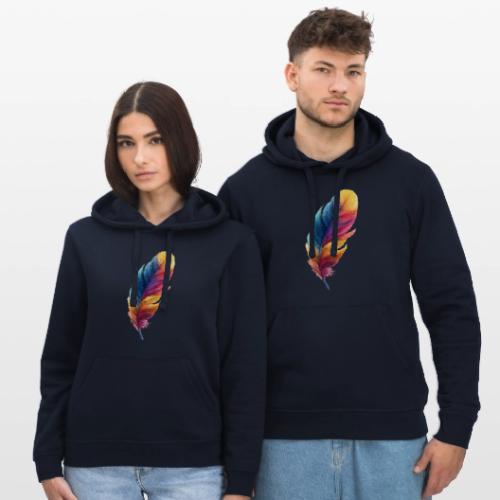Rainbow Flight Feather - Stanley/Stella Drummer Unisex Organic Hoodie