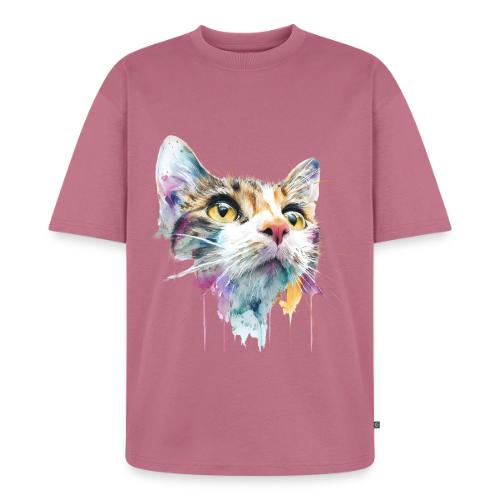 Chromatic Cat Splash - Unisex Premium Oversized Organic T-Shirt