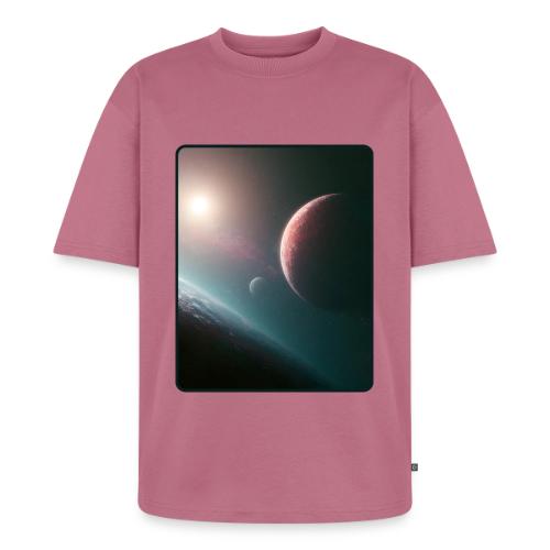 Deep Space Planet Horizon Art - Unisex Premium Oversized Organic T-Shirt