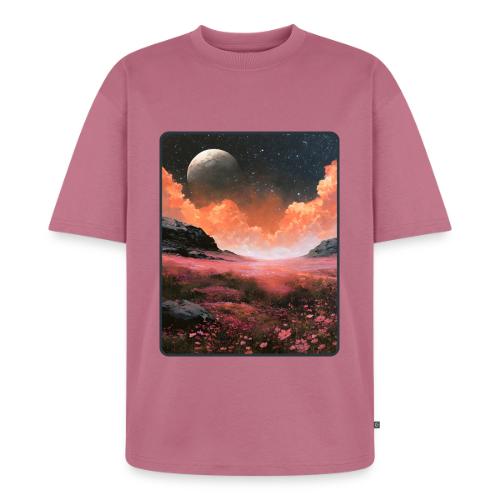 Moonlit Fantasy Flower Landscape - Unisex Oversized Organic T-Shirt