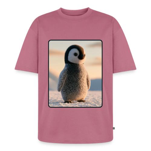 Cute Penguin Chick Sunrise Design - Unisex Premium Oversized Organic T-Shirt
