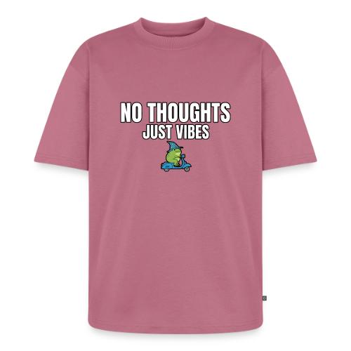 No Thoughts Just Vibes Funny Frog Shirt - Unisex Oversized Organic T-Shirt