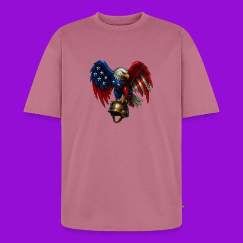 American Flag Bald Eagle - Helmet - Unisex Oversized Organic T-Shirt