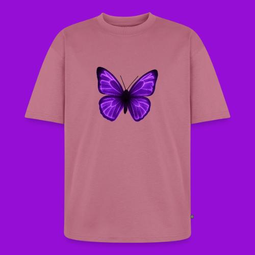 Neon Purple Butterfly - Unisex Oversized Organic T-Shirt