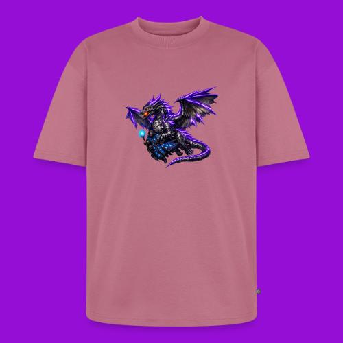 Neon Dragon and Battle Mage - Unisex Oversized Organic T-Shirt