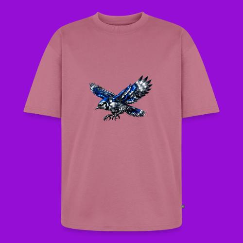 Silver Blue Jay Dive - Unisex Oversized Organic T-Shirt