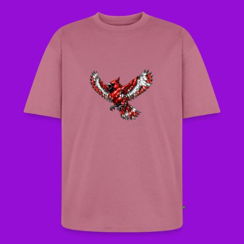 Cardinal in Flight - Unisex Oversized Organic T-Shirt
