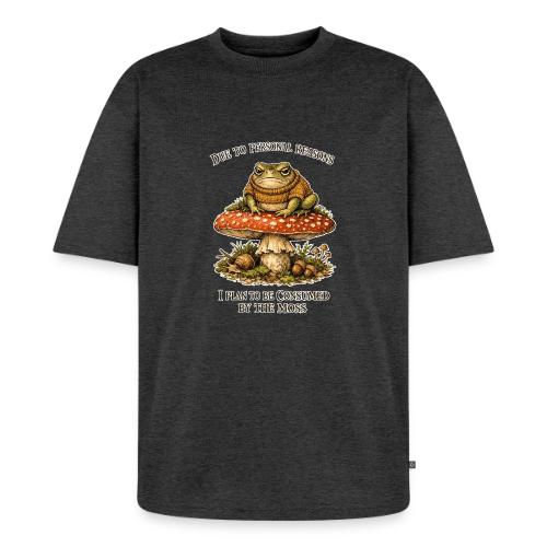 Frog Consumed by Moss Cottagecore Aesthetic - Unisex Oversized Organic T-Shirt