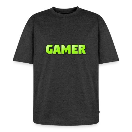 Gamer Neon Green Gaming Logo Design - Unisex Premium Oversized Organic T-Shirt