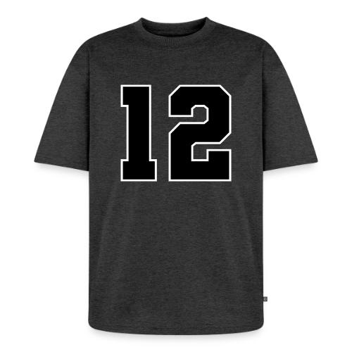 Varsity Number 12 Sports Design - Unisex Premium Oversized Organic T-Shirt