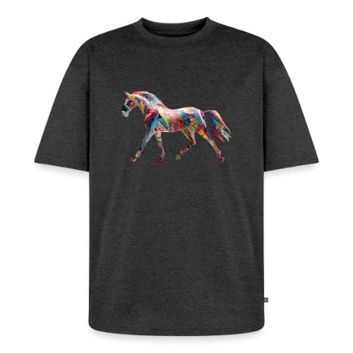 Colorful Abstract Horse Art Design - Unisex Premium Oversized Organic T-Shirt