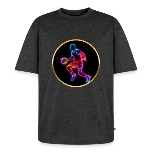 Basketball: Neon Dribble Pulse - Unisex Premium Oversized Organic T-Shirt