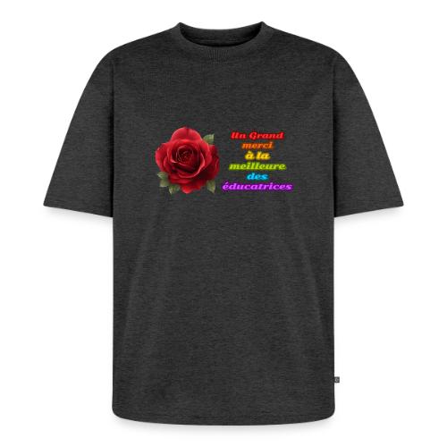 Thank You Educator: Pink and Rainbow Message - Unisex Premium Oversized Organic T-Shirt
