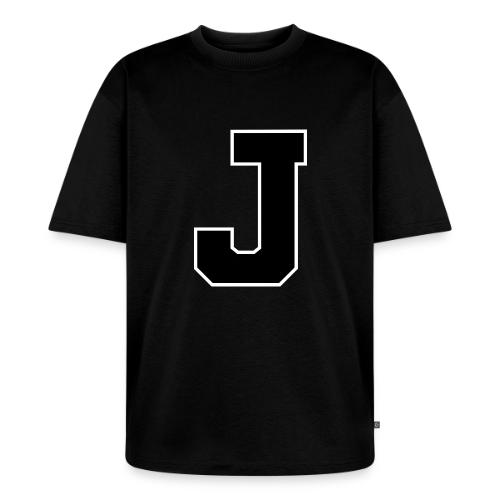 Varsity Letter J Athletic Alphabet Graphic - Unisex Premium Oversized Organic T-Shirt