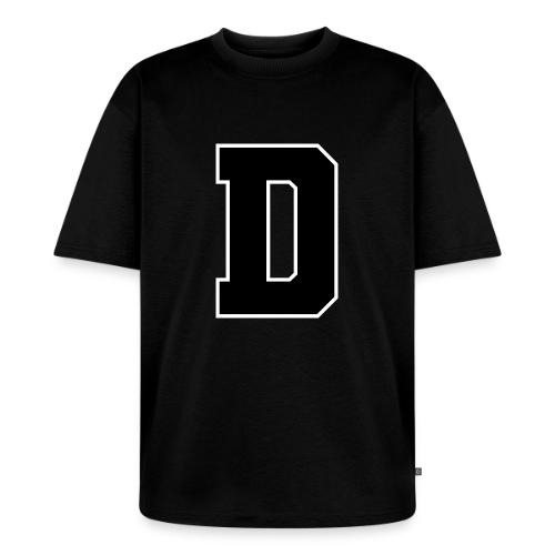 Varsity Letter D Athletic Alphabet Design - Unisex Premium Oversized Organic T-Shirt