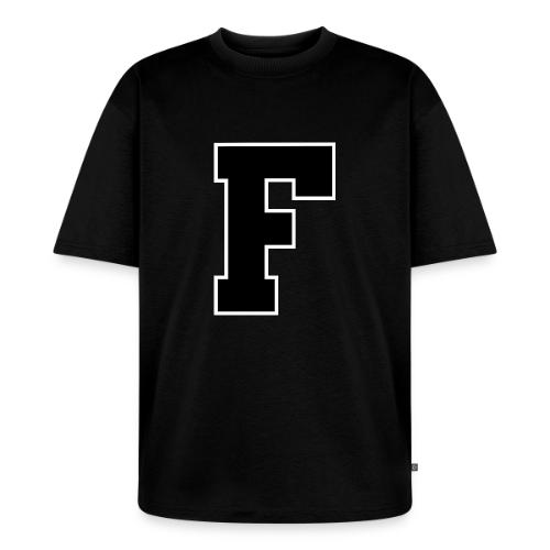Varsity Letter F Athletic Monogram - Unisex Premium Oversized Organic T-Shirt