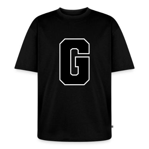 Varsity Letter G Collegiate Alphabet Art - Unisex Premium Oversized Organic T-Shirt