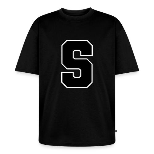 Varsity Letter S Collegiate Alphabet Art - Unisex Premium Oversized Organic T-Shirt