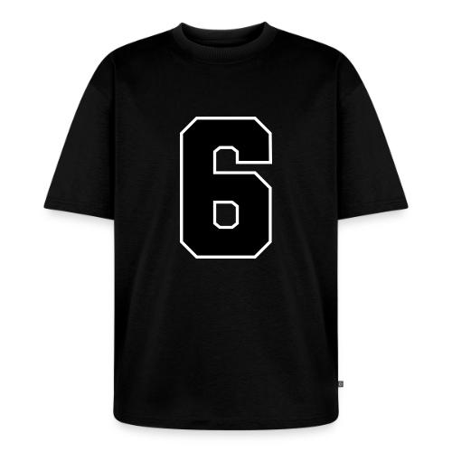 Varsity Number 6 Sports Font - Unisex Premium Oversized Organic T-Shirt