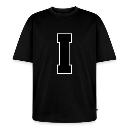 Varsity Letter I Collegiate Monogram - Unisex Premium Oversized Organic T-Shirt