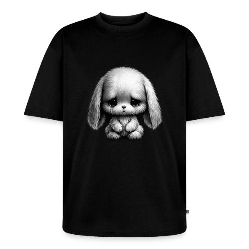 Sad Puppy Meme with Puppy Standing - Unisex Oversized Organic T-Shirt