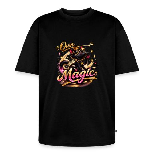 Own Your Magic – Glam Black Cat - Unisex Oversized Organic T-Shirt