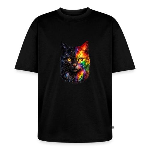 Cosmic Galaxy Rainbow Cat - Unisex Oversized Organic T-Shirt
