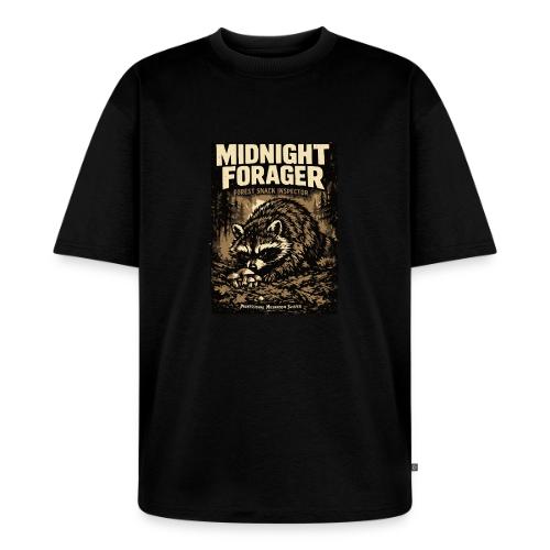 Midnight Forager Raccoon Mushroom Hunter - Unisex Oversized Organic T-Shirt