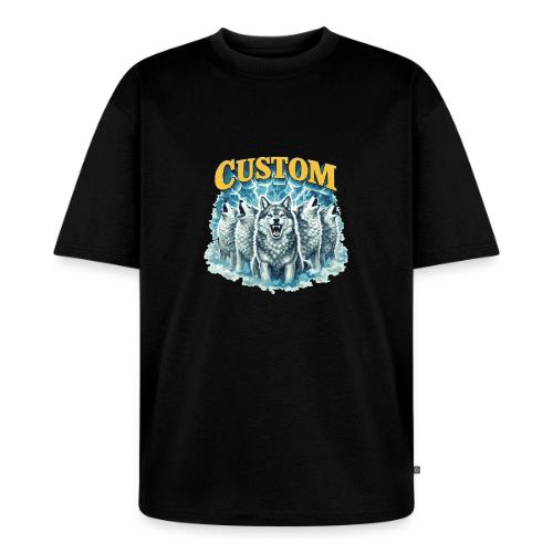 Custom Wolf Pack Howling Moon Vintage Wilderness - Unisex Oversized Organic T-Shirt