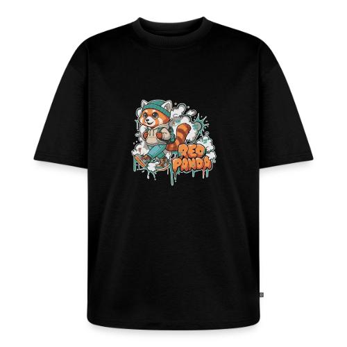 Red Panda Street Graffiti Vibes - Unisex Oversized Organic T-Shirt