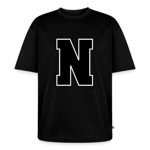 Varsity Letter N Athletic Font Graphic - Unisex Premium Oversized Organic T-Shirt