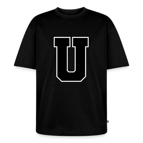 Varsity Letter U Collegiate Monogram - Unisex Premium Oversized Organic T-Shirt