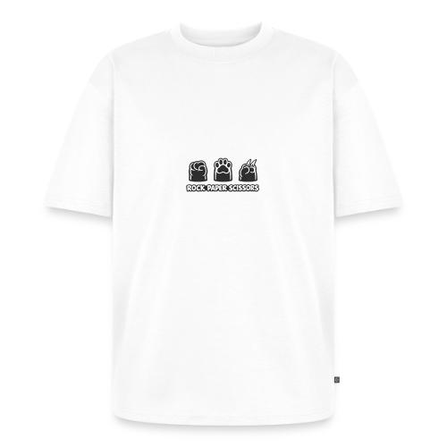 Playful Dog Paw Rock Paper Scissors - Unisex Oversized Organic T-Shirt