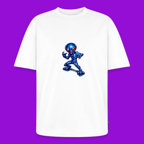 Angry Blue Alien - Unisex Oversized Organic T-Shirt