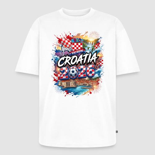 Croatia 2026 Vatreni. Fire never di | World Cup - Unisex Premium Oversized Organic T-Shirt
