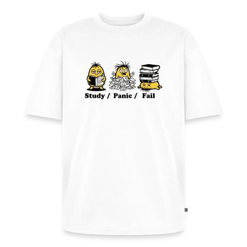 Funny Student Study Panic Fail Back To School - Unisex Oversized Organic T-Shirt