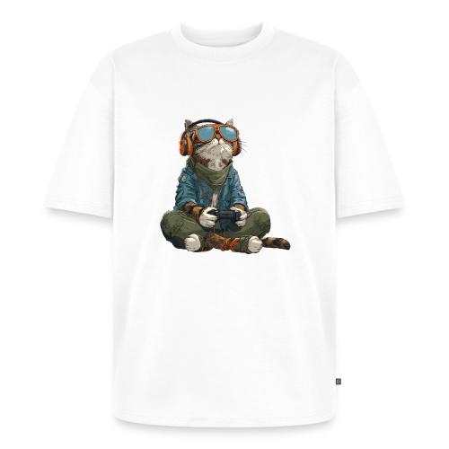 Cat: Purrfect Player - Unisex Oversized Organic T-Shirt