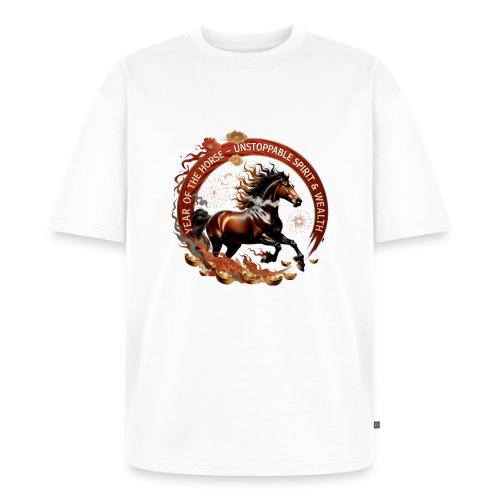 Year of the Horse Fiery Spirit T Shirt, Lunar New - Unisex Oversized Organic T-Shirt