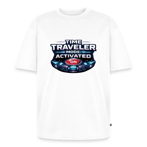 Time Traveler Mode – Futuristic Neon Sci-Fi Tee - Unisex Oversized Organic T-Shirt