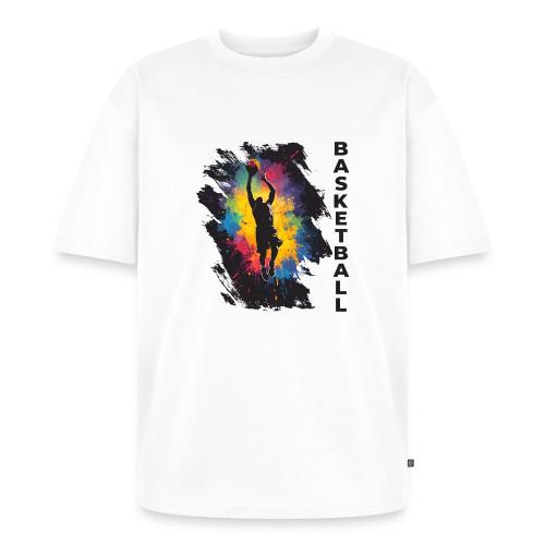 High Energy Basketball Paint Splatter Art - Unisex Premium Oversized Organic T-Shirt