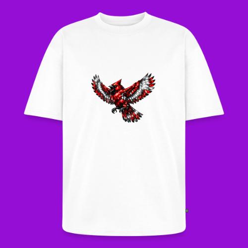 Silver Cardinal in Flight - Unisex Oversized Organic T-Shirt