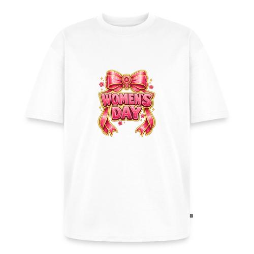 Cute Pink Bow Women’s Day Feminist Symbol - Unisex Oversized Organic T-Shirt