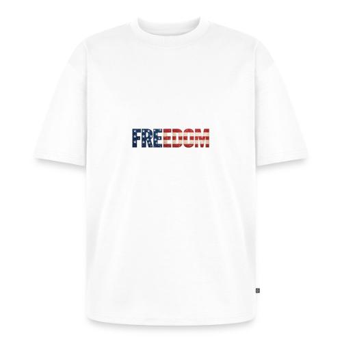 Freedom American Flag Distressed Patriotic Shirt - Unisex Oversized Organic T-Shirt