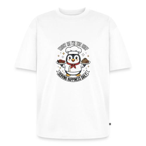 cute Penguin Chef-Funny Cartoon Daily Happiness - Unisex Oversized Organic T-Shirt
